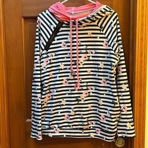 Size L Lightweight Floral Hoodie